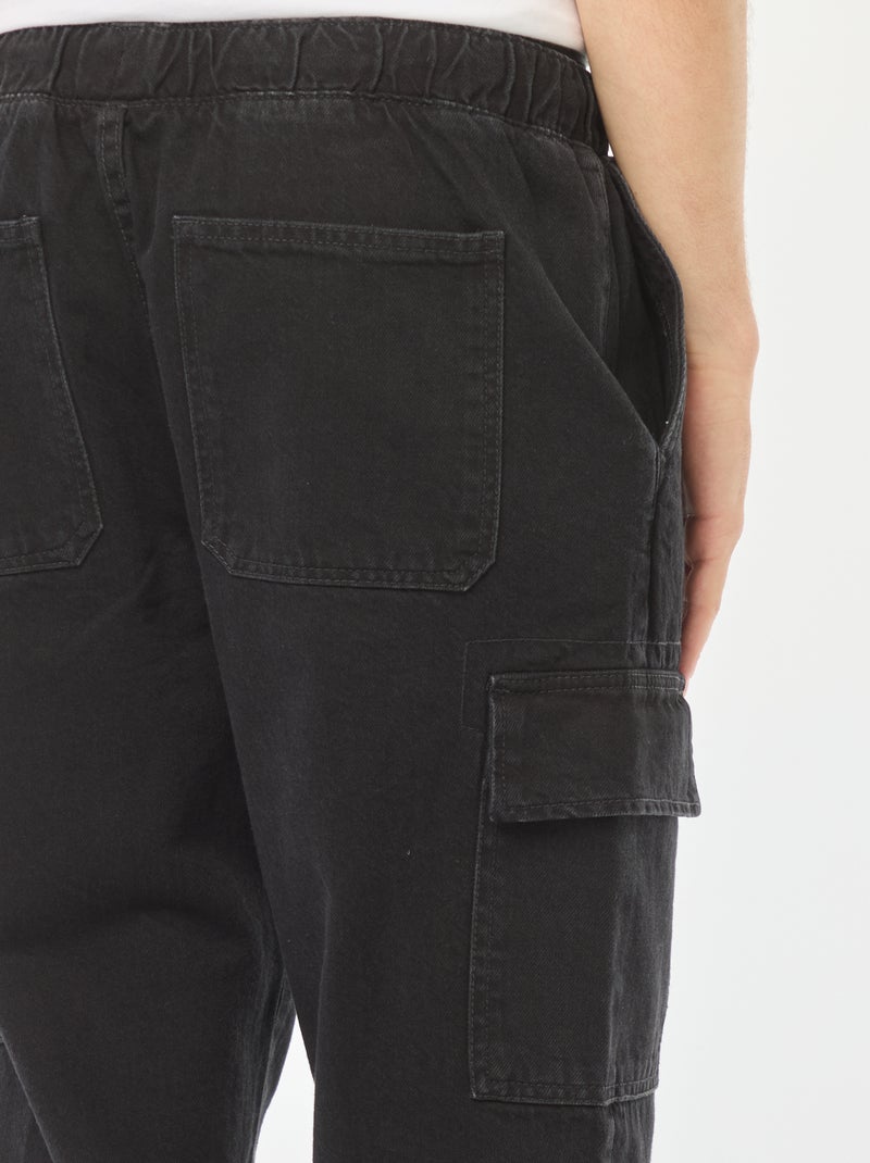 Broek met elastische tailleband en veel zakken Grijs - Kiabi