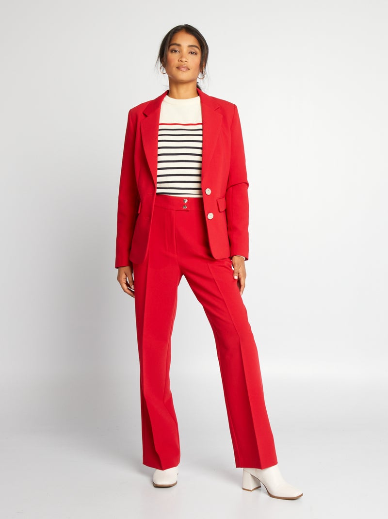 Broek met hoge taille ROOD - Kiabi