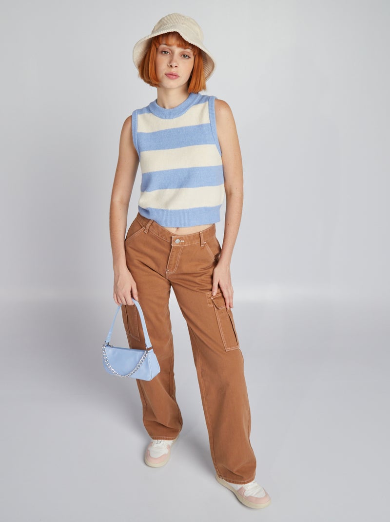 Broek met klepzakjes BIEGE - Kiabi