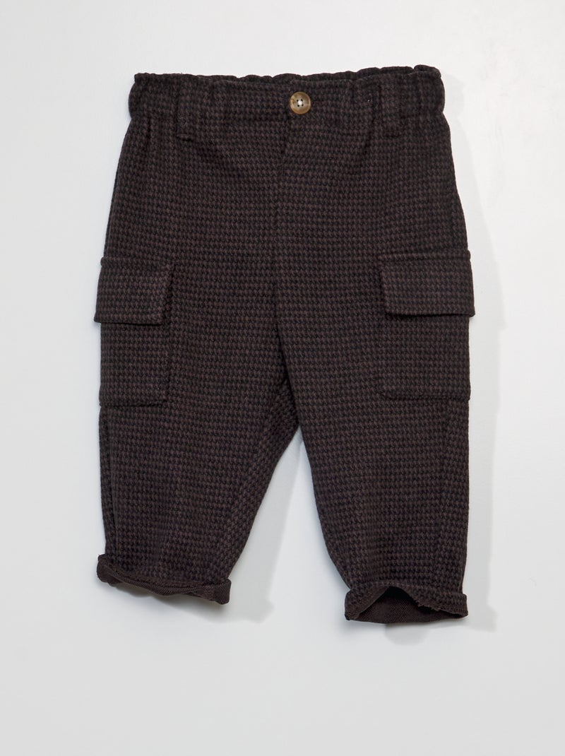 Broek met paperbagtaille BRUIN - Kiabi