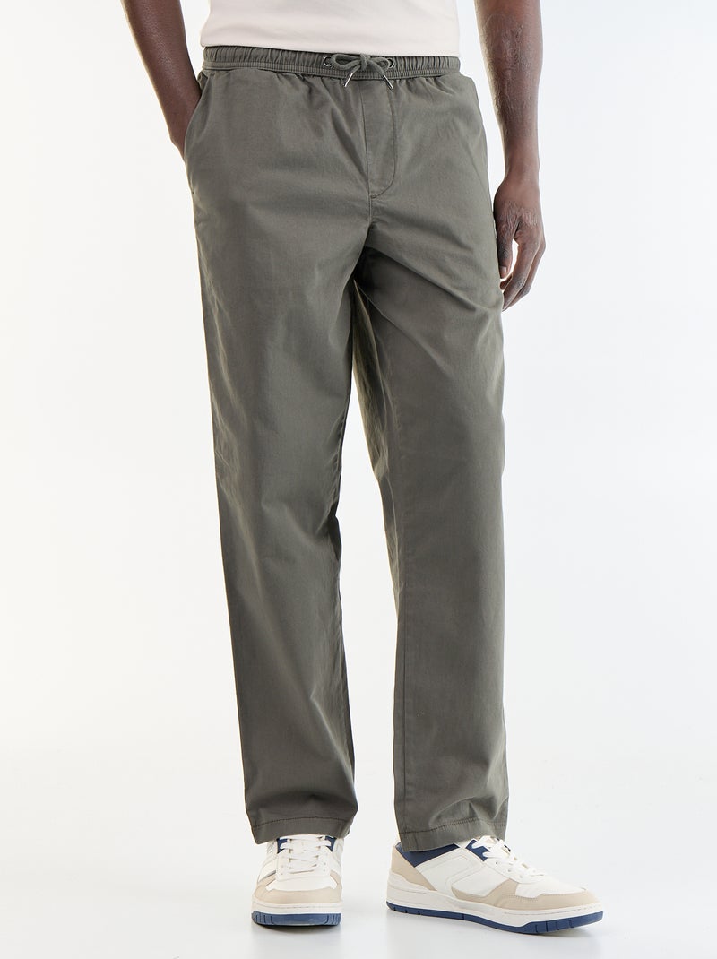 Broek met perzikhuid-effect Kaki - Kiabi