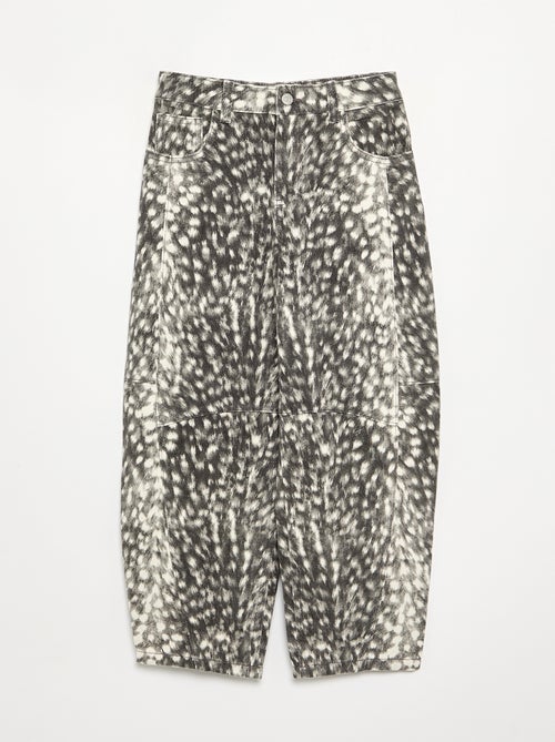 Broek met rechte pijpen en motief - Kiabi