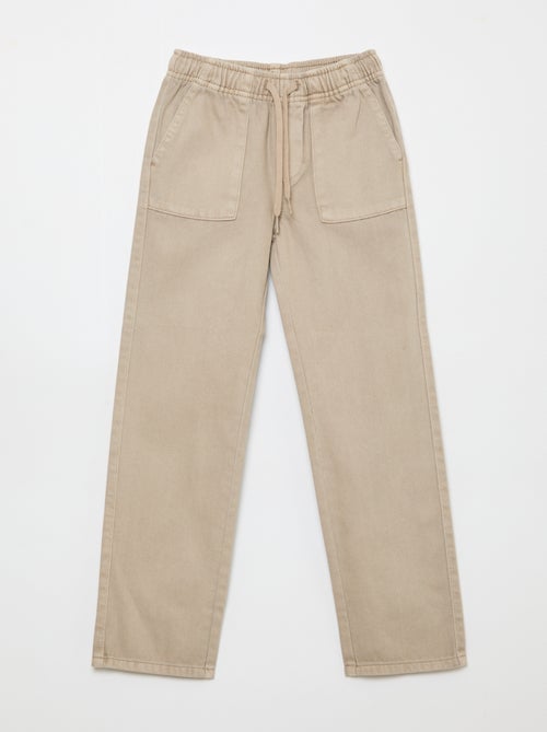 Broek met rechthoekige zakken - Aansluitende pasvorm - Kiabi