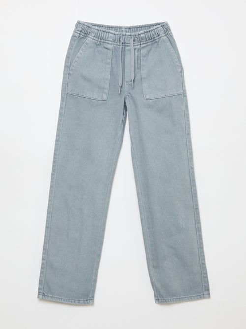 Broek met rechthoekige zakken - Aansluitende pasvorm - Kiabi