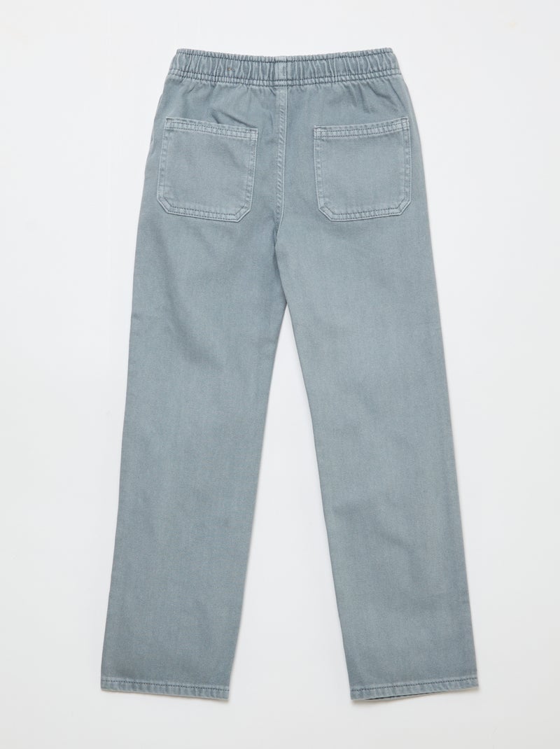 Broek met rechthoekige zakken - Aansluitende pasvorm Blauw - Kiabi
