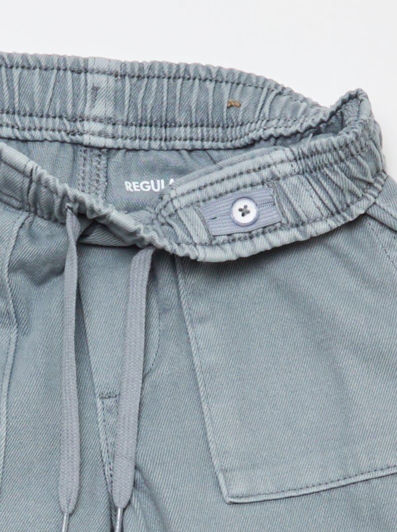 Broek met rechthoekige zakken - Aansluitende pasvorm Blauw - Kiabi