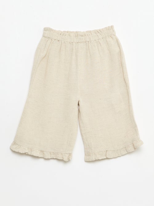 Broek met ruches aan de onderkant van de pijpen - Kiabi