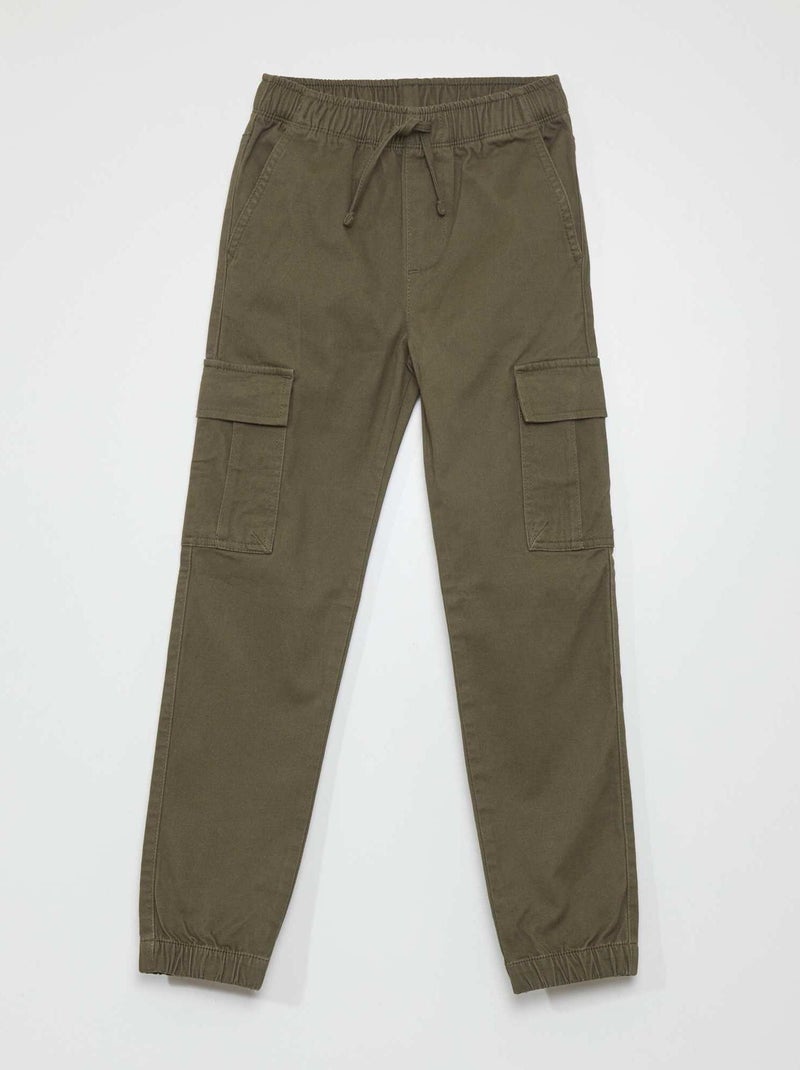 Broek met veel zakken - Nauwsluitend model KAKI - Kiabi