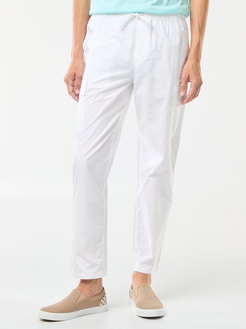 Broek met veel zakken en elastische tailleband met strikkoordje - Kiabi