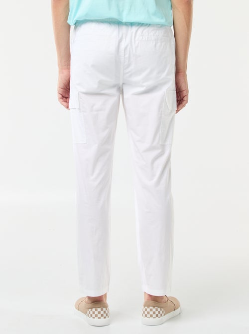 Broek met veel zakken en elastische tailleband met strikkoordje - Kiabi