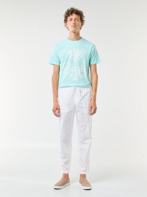 Broek met veel zakken en elastische tailleband met strikkoordje - Kiabi