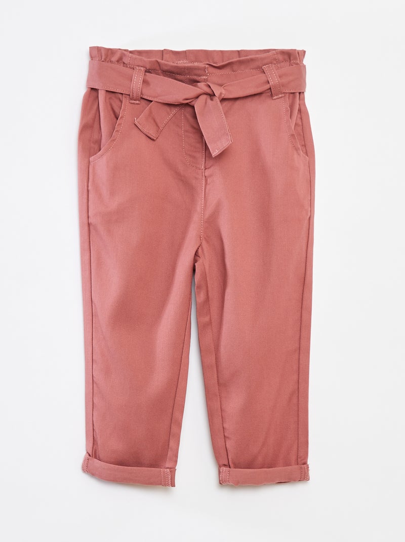 Broek met verstelbare paperbag-taille ROSE - Kiabi