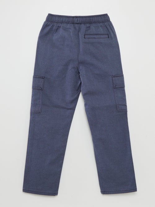 Broek met visgraatmotiefje en zakken met klepje - Kiabi