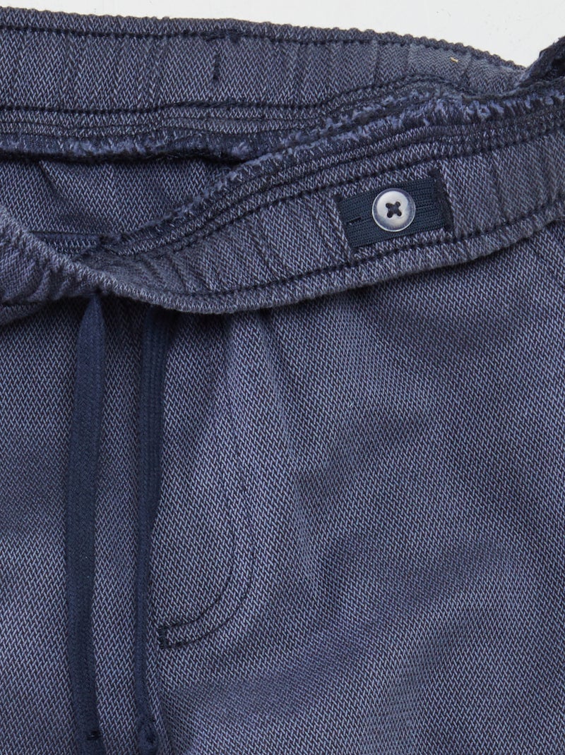 Broek met visgraatmotiefje en zakken met klepje BLAUW - Kiabi