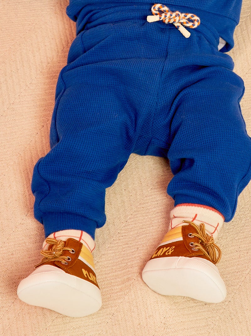 Broek met wafelpatroon BLAUW - Kiabi