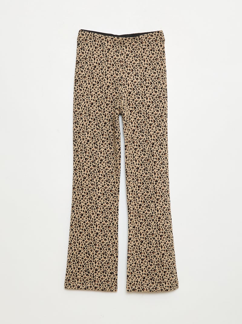 Broek met wijde pijpen Biege - Kiabi