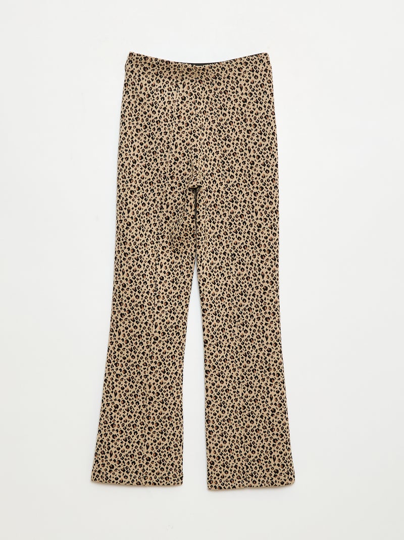 Broek met wijde pijpen Biege - Kiabi