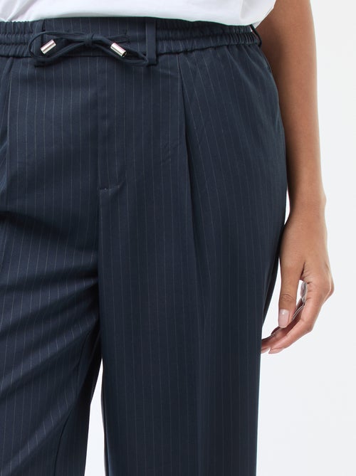 Broek met wijde pijpen, elastische tailleband en strikbandjes - Kiabi