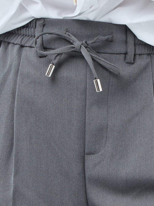 Broek met wijde pijpen, elastische tailleband + strikbandjes - Kiabi