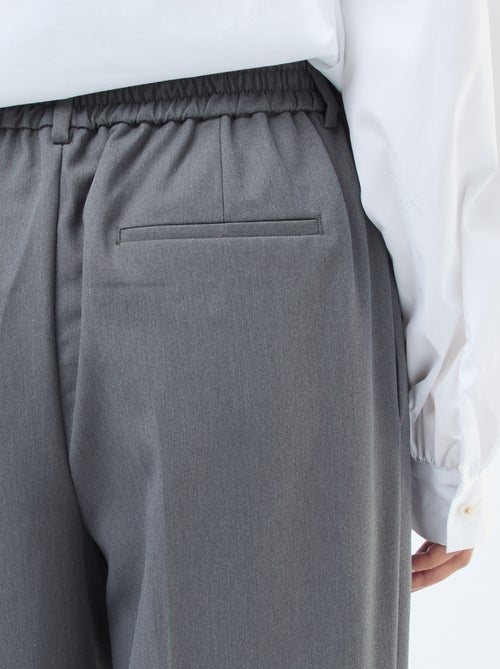 Broek met wijde pijpen, elastische tailleband + strikbandjes - Kiabi