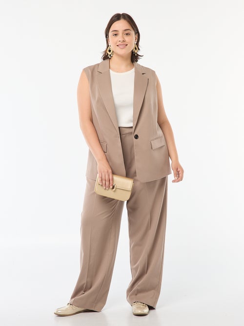 Broek met wijde pijpen en hoge taille - Kiabi