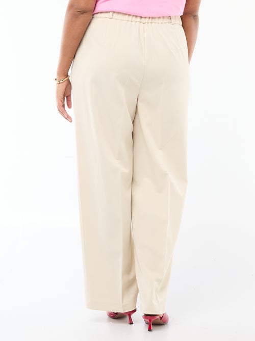 Broek met wijde pijpen en hoge taille - Kiabi