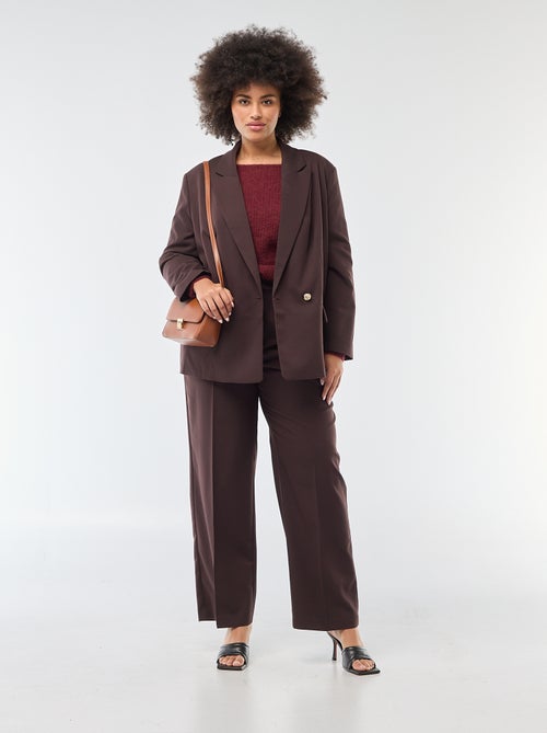 Broek met wijde pijpen en hoge taille - Kiabi