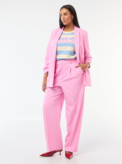Broek met wijde pijpen en hoge taille - Kiabi