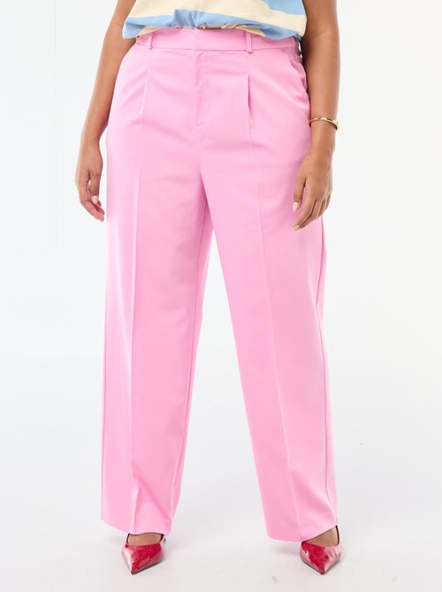 Broek met wijde pijpen en hoge taille - Kiabi