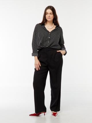 Broek met wijde pijpen en hoge taille