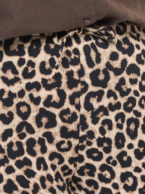 Broek met wijde pijpen en plooien - Kiabi