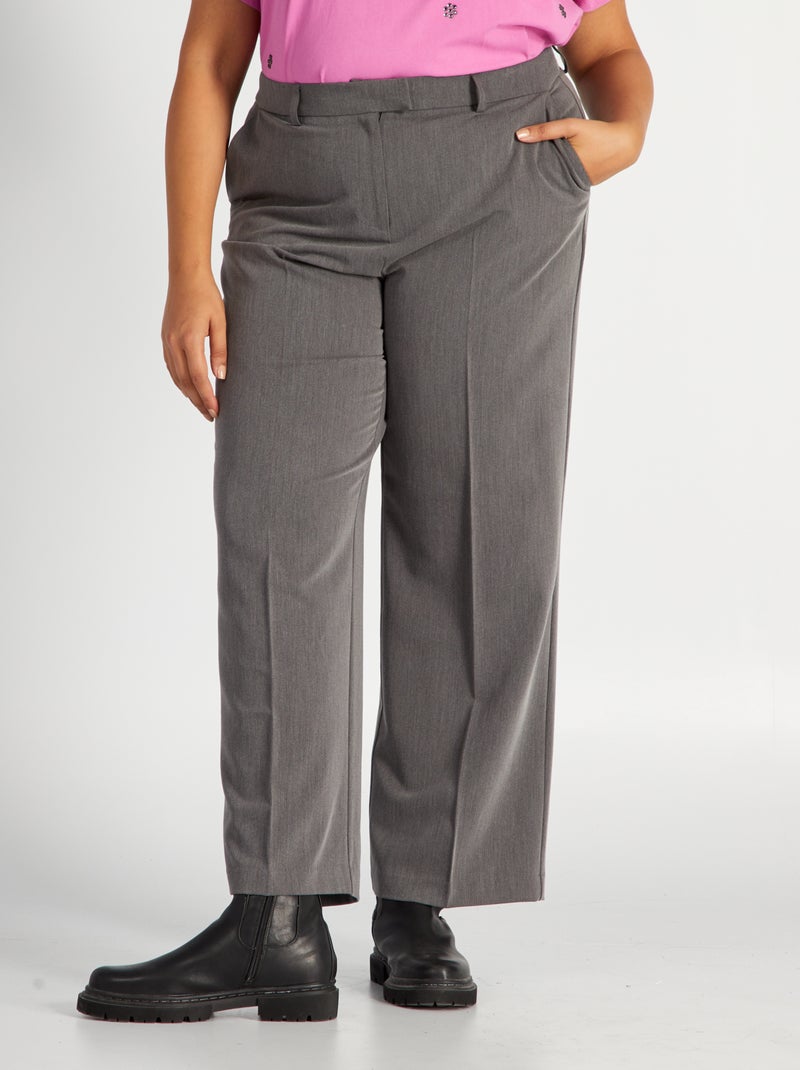 Broek met wijde pijpen GRIJS - Kiabi