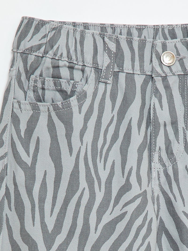 Broek met wijde pijpen Grijs - Kiabi
