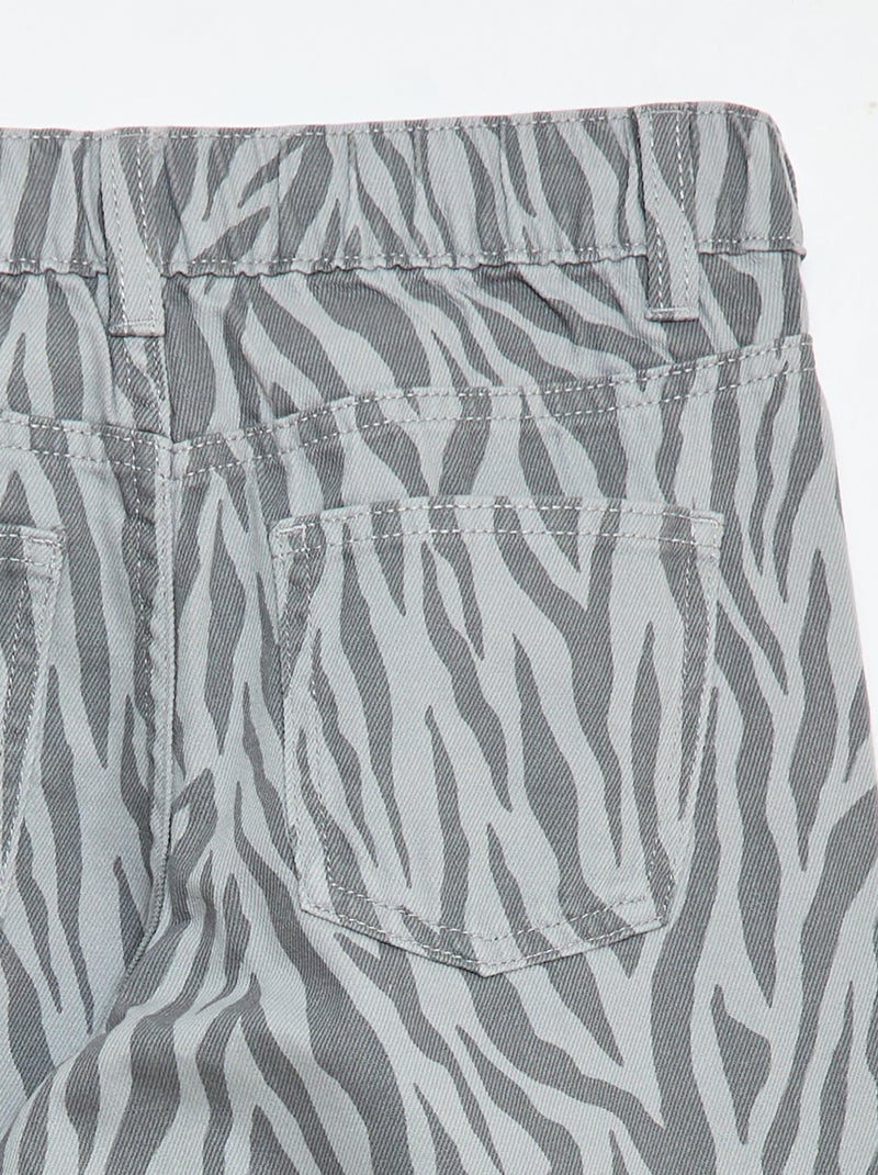 Broek met wijde pijpen Grijs - Kiabi