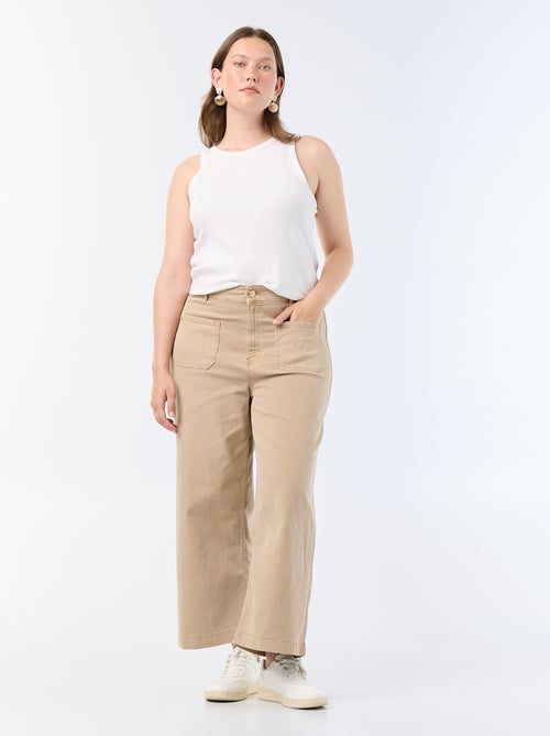 Broek met wijde pijpen / wide leg met standaard taille - Kiabi