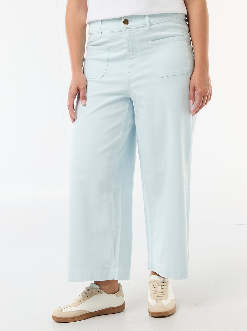 Broek met wijde pijpen / wide leg met standaard taille Blauw - Kiabi