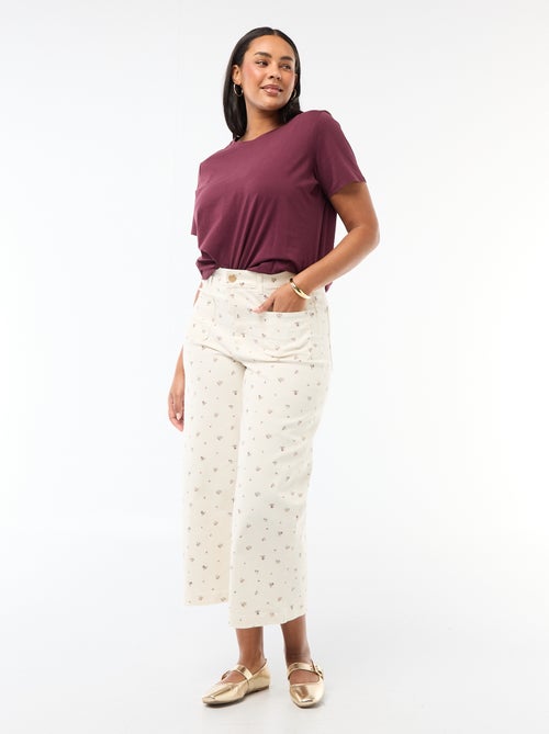 Broek met wijde pijpen / wide leg met standaard taille - Kiabi