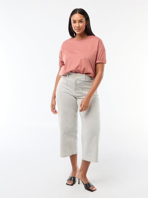 Broek met wijde pijpen / wide leg met standaard taille - Kiabi