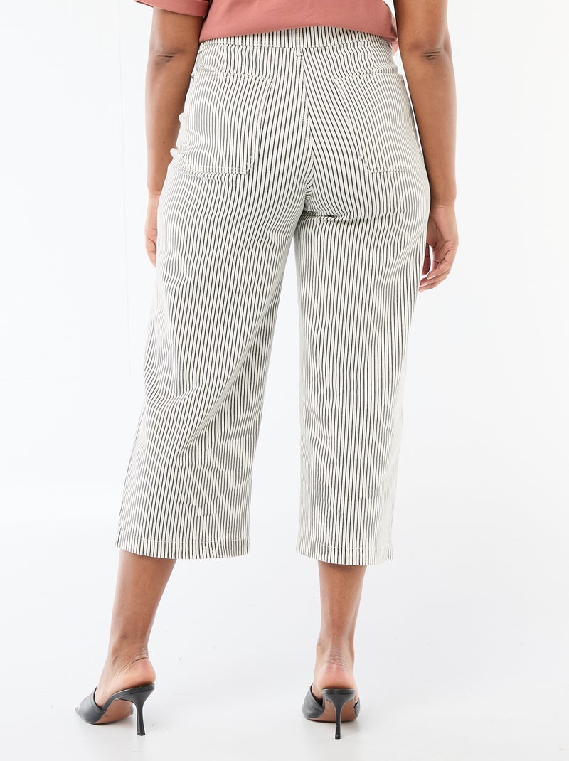 Broek met wijde pijpen / wide leg met standaard taille Wit - Kiabi
