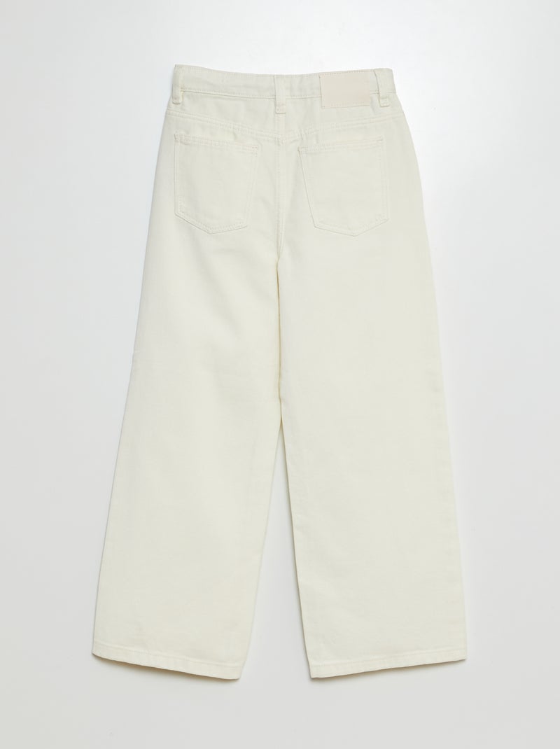 Broek met wijde pijpen WIT - Kiabi
