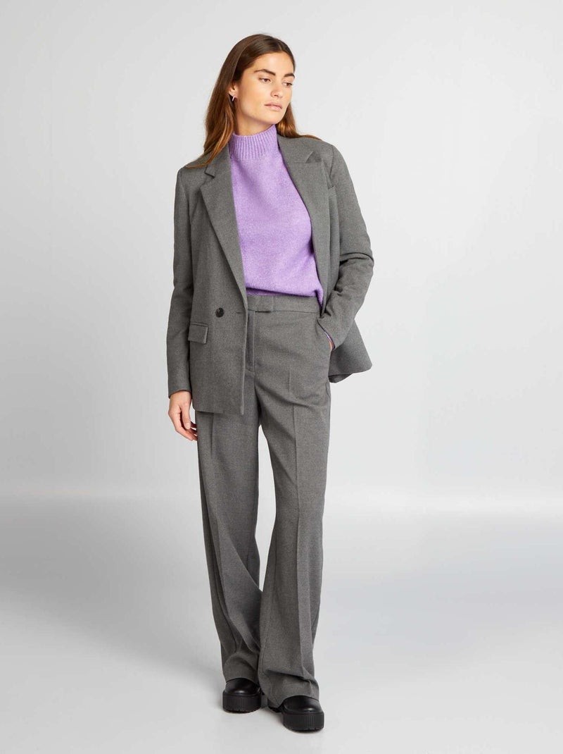 Broek met woleffect GRIJS - Kiabi