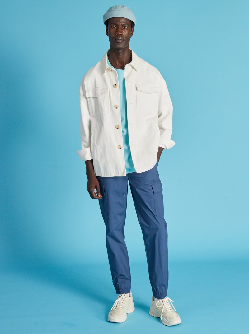 Broek met zakken aan de zijkant donkerblauw - Kiabi