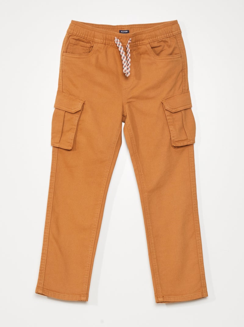Broek met zakken aan weerszijden bruin - Kiabi