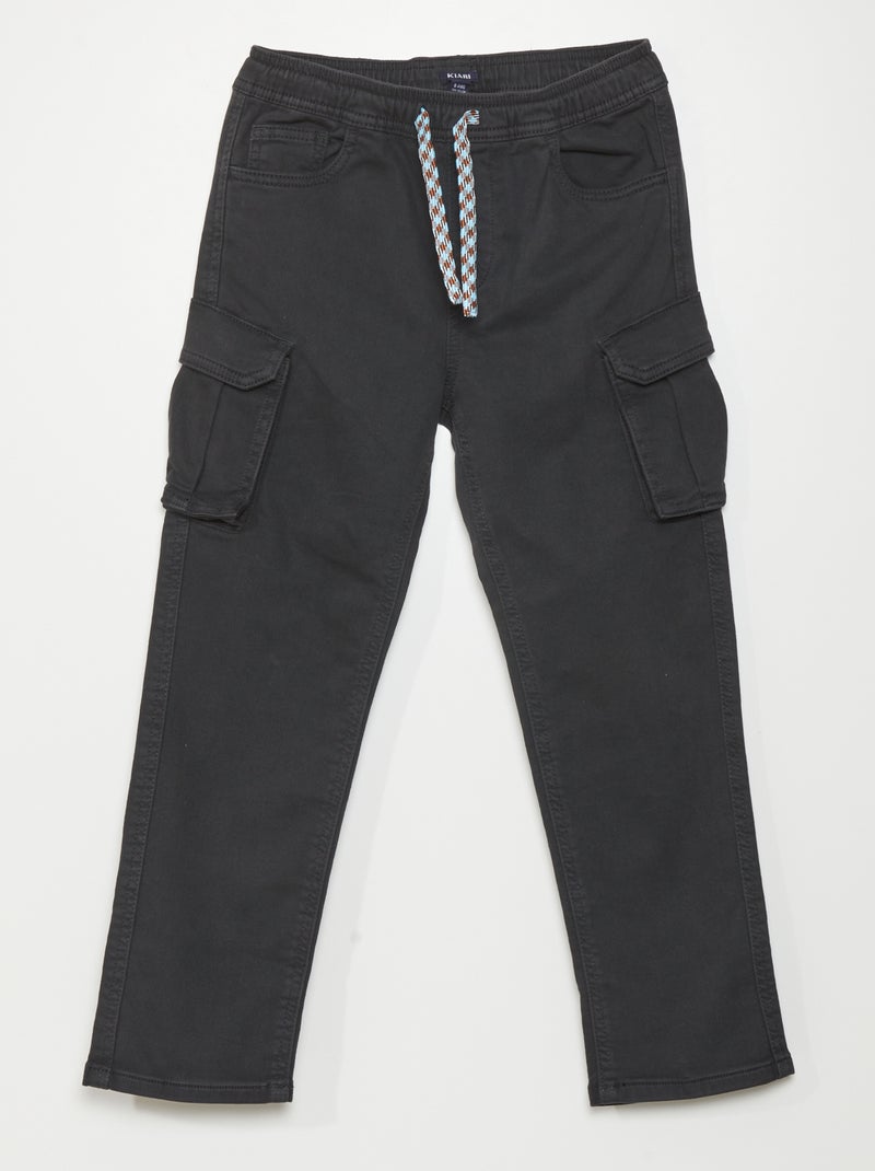 Broek met zakken aan weerszijden ZWART - Kiabi