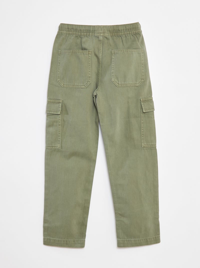 Broek met zakken en elastische tailleband Groen - Kiabi