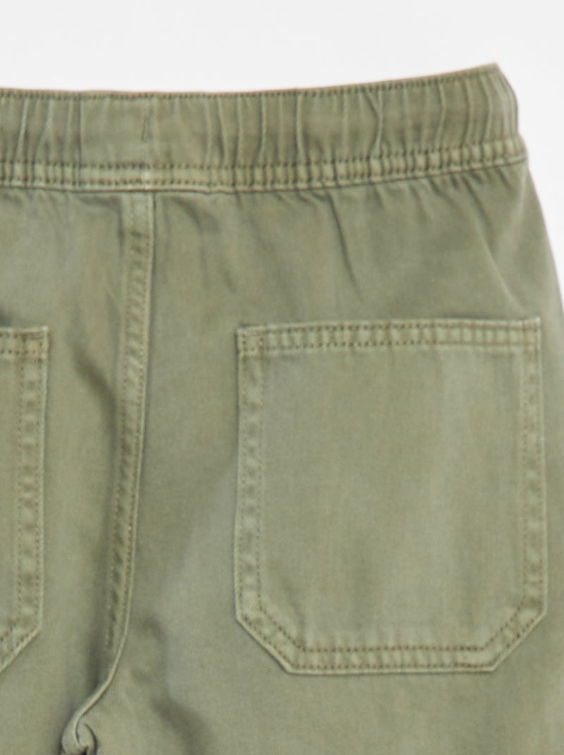 Broek met zakken en elastische tailleband Groen - Kiabi