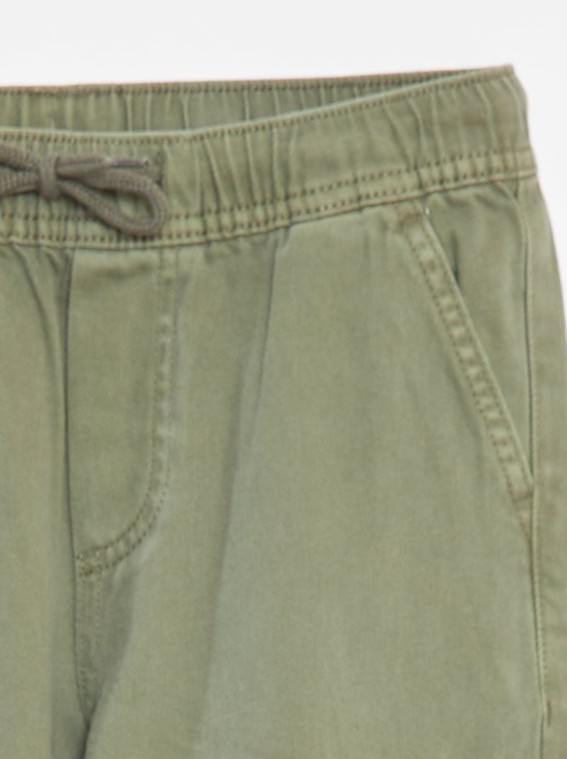 Broek met zakken en elastische tailleband Groen - Kiabi