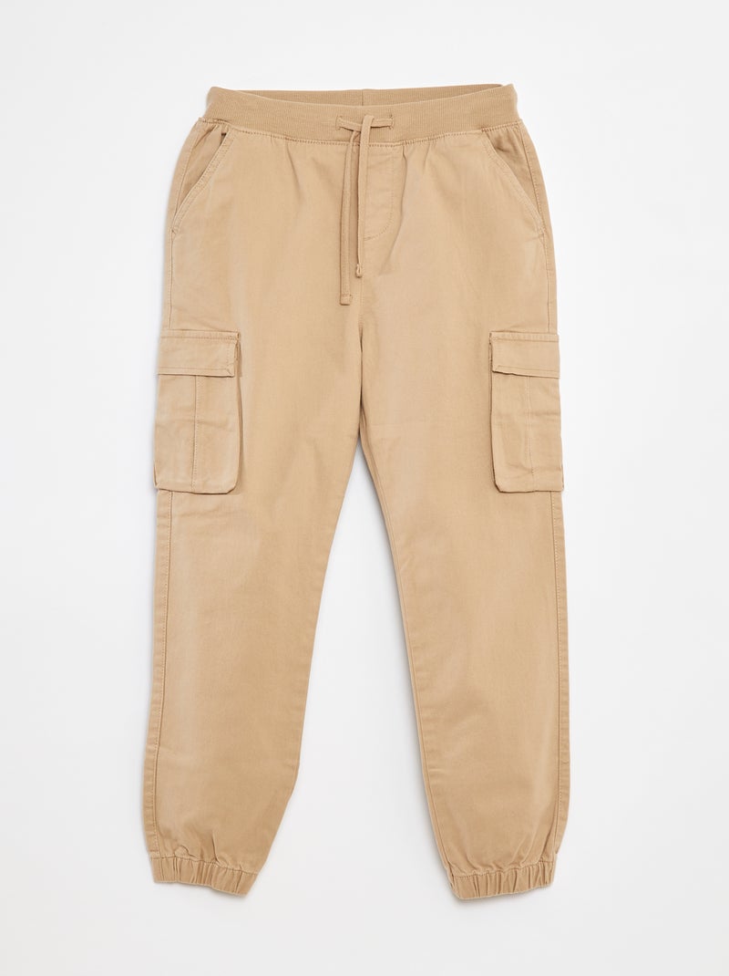 Broek met zakken en verstelbare taille Biege - Kiabi