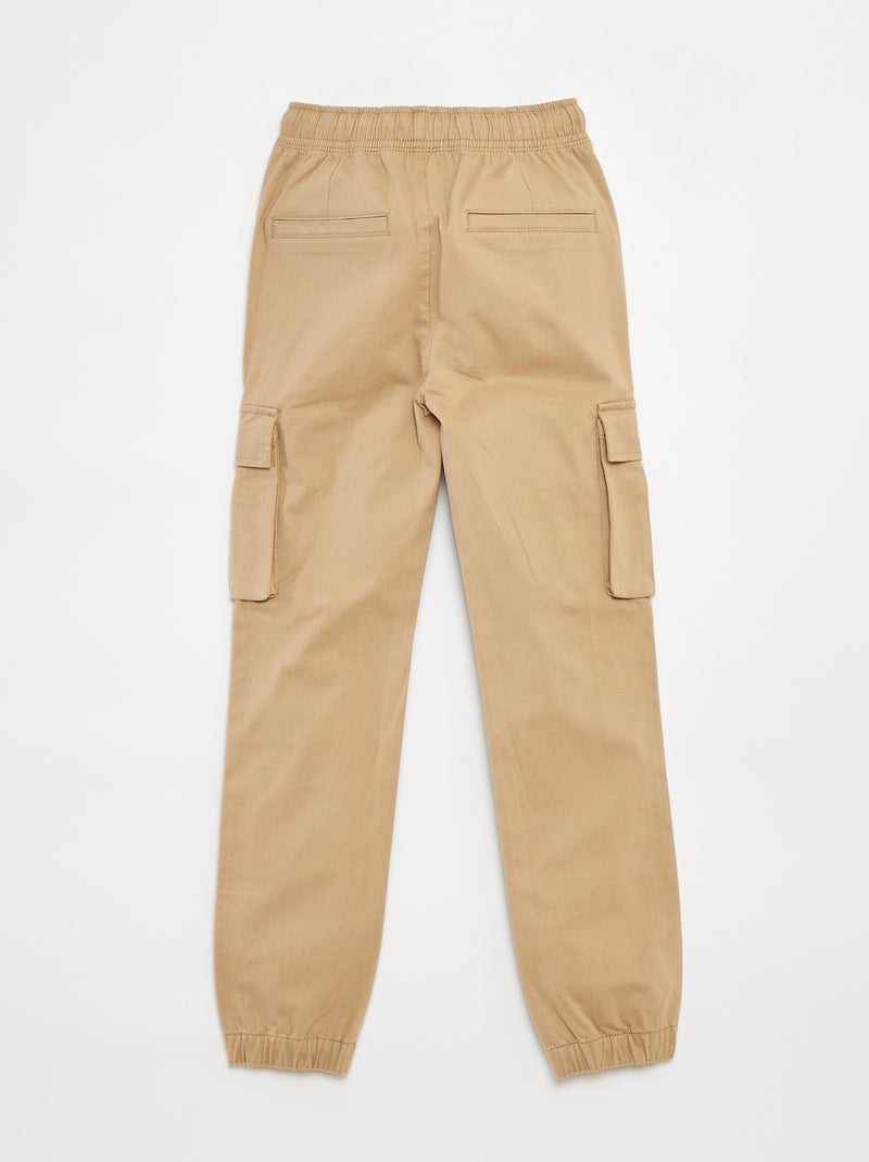Broek met zakken en verstelbare taille Biege - Kiabi