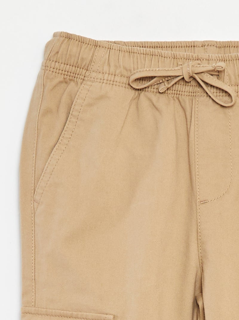Broek met zakken en verstelbare taille Biege - Kiabi